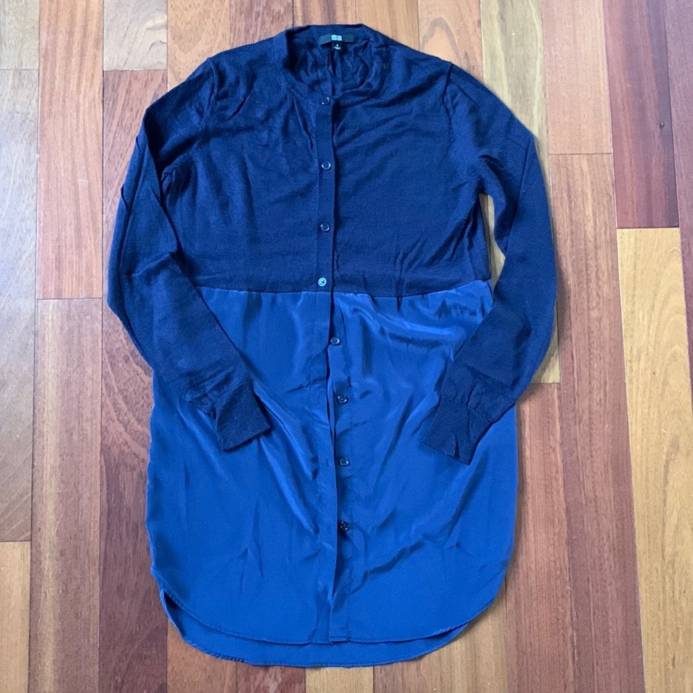 UNI QLO Navy button cardigan long sweater
